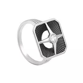 Кольцо из серебра с куб. цирконием с родированием 2301585-0011010001