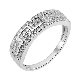 Кольцо из серебра с куб. цирконием с родированием 59079301