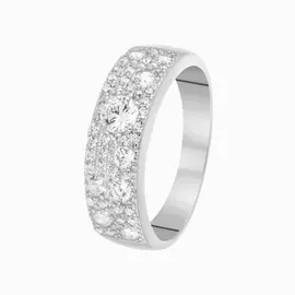 Кольцо из серебра с куб. цирконием с родированием SL-R00324-X-W-X-X-W