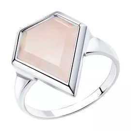 Кольцо из серебра с кварцом розовым 92011965