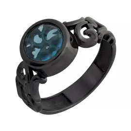 Кольцо из серебра с наноситаллом с родированием 11-237-52189