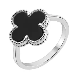 Кольцо из серебра с ониксом с родированием И1-1008-23-61