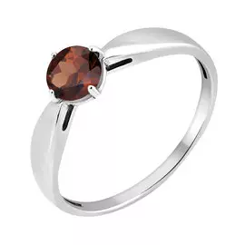 Кольцо из серебра с раухтопазом с родированием 11-1369-23-09