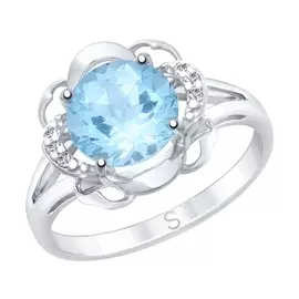 Кольцо из серебра с родированием 92011737