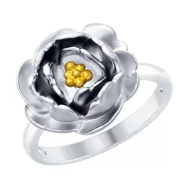 Кольцо из серебра с родированием 94012427