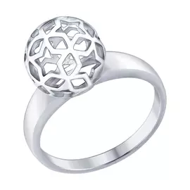 Кольцо из серебра с родированием 94012443