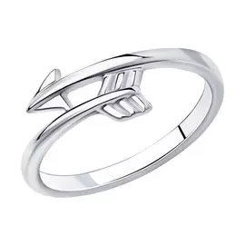 Кольцо из серебра с родированием 94013231