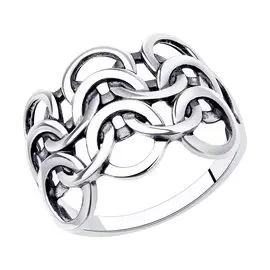 Кольцо из серебра с родированием 95010145