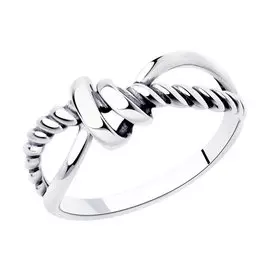 Кольцо из серебра с родированием 95010154