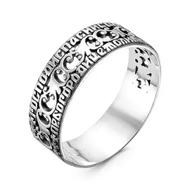 Кольцо из серебра с родированием к-097