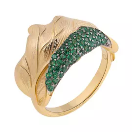 Кольцо из серебра с шпинелью с позолотой И1-1139-27-61