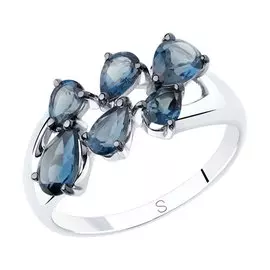 Кольцо из серебра с топазами 92011820