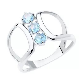 Кольцо из серебра с топазами 92011922