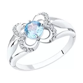 Кольцо из серебра с топазами и фианитами 94-310-00381-1