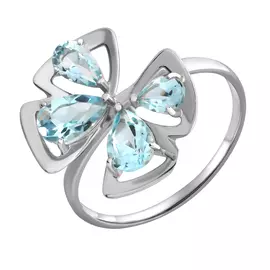 Кольцо из серебра с топазами с родированием 92011872