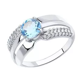 Кольцо из серебра с топазом и фианитами 94-310-00794-1