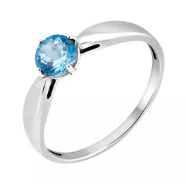 Кольцо из серебра с топазом с родированием 11-1369-23-10
