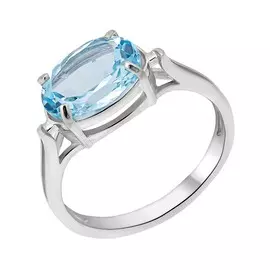 Кольцо из серебра с топазом с родированием 16130301