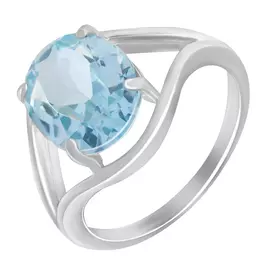 Кольцо из серебра с топазом с родированием 34304001