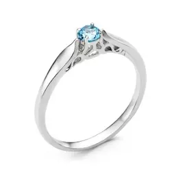 Кольцо из серебра с топазом с родированием К-3420рс803