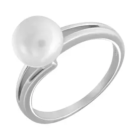 Кольцо из серебра с жемчугом с родированием 56063001