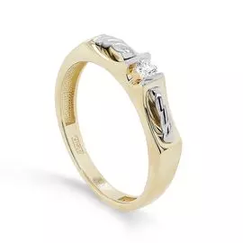 Кольцо из желтого и белого золота с бриллиантом 11-21369-1000