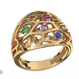 Кольцо из желтого золота Микс Зк-7898