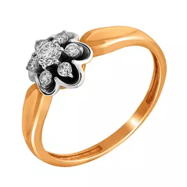 Кольцо из желтого золота с бриллиантами 11854-100