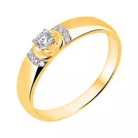 Кольцо из желтого золота с бриллиантами 11-9402-13-02