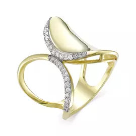 Кольцо из желтого золота с бриллиантами 1-106-697