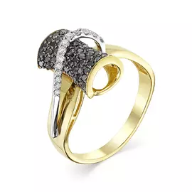 Кольцо из желтого золота с бриллиантами 1-106-848