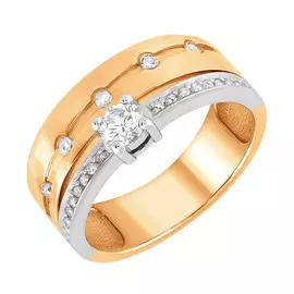 Кольцо из желтого золота с бриллиантами 1-2250 №4-16