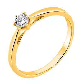 Кольцо из желтого золота с бриллиантом 11-9006-13-02
