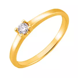 Кольцо из желтого золота с бриллиантом 11-9049-13-02