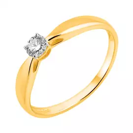 Кольцо из желтого золота с бриллиантом 11-9328-13-02
