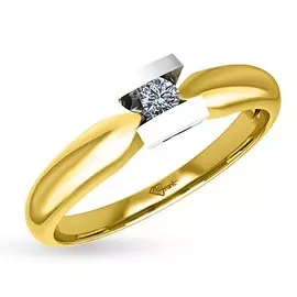 Кольцо из желтого золота с бриллиантом 9101257