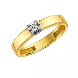 Кольцо из желтого золота с бриллиантом 9101377