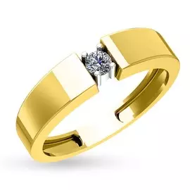 Кольцо из желтого золота с бриллиантом 9101476