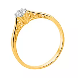 Кольцо из желтого золота с бриллиантом П1-173-13-02