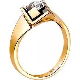 Кольцо из желтого золота с бриллиантом Зк-7247