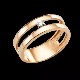 Кольцо из желтого золота с фианитами 012001-4102