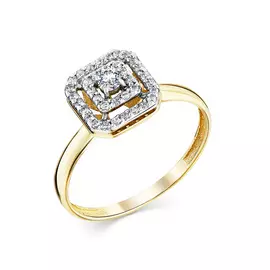 Кольцо из желтого золота с фианитами 1000021