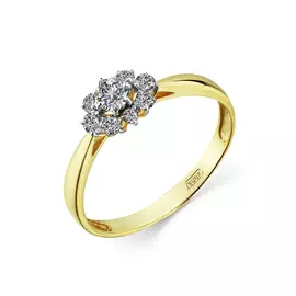Кольцо из желтого золота с фианитами 1000036
