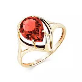 Кольцо из желтого золота с гранатом синт. 01-3-129-7000-020