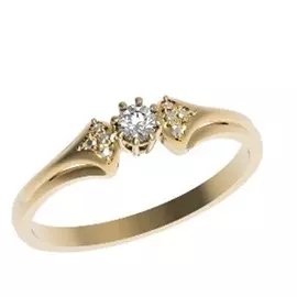 Кольцо из золота с фианитами 004491-1102