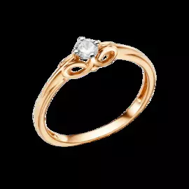 Кольцо из золота с фианитом 004961-1102