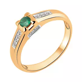 Кольцо Изумруд Нат, Бриллиант,