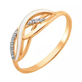 Кольцо Эмаль, фианит