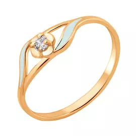 Кольцо Эмаль, фианит