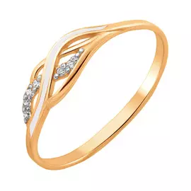 Кольцо Эмаль, фианит